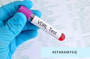 Próbka krwi z napisem VDRL Test