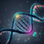 Kod DNA u zdrowej osoby bez choroby genetycznej przedstawiony w cyfrowej ilustracji