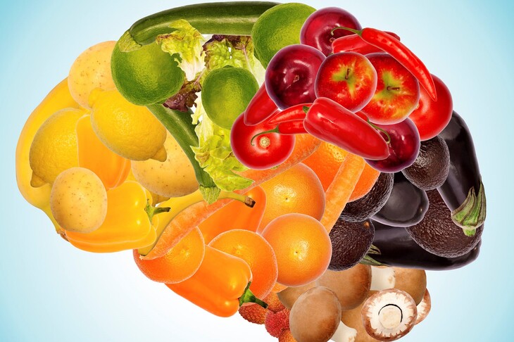 Kompozycja warzyw wyglądem przypominająca mózg człowieka